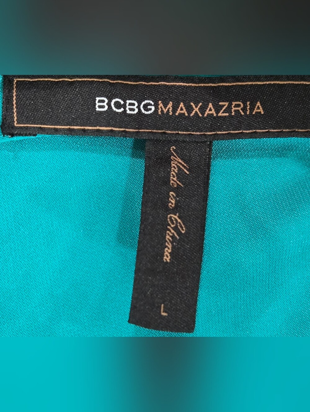 BCBGMaxAzria Teal Aqua Wedding Guest Faux Wrap Plunge Ruched Sheath Dress NWOT L - Picture 6 of 7